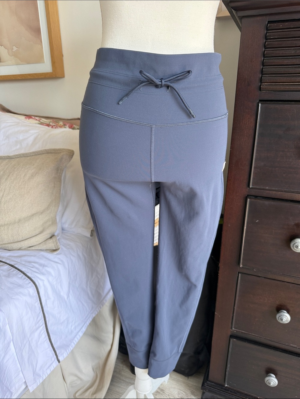Kids High-Waist Drawstring Joggers in Slate Blue Co - Picture 1 of 7